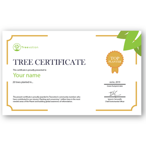 20 Trees Planting Certificate